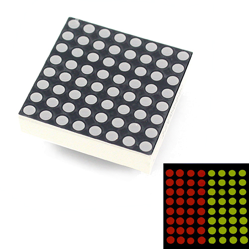 8x8 LED 도트 매트릭스 / LED 3mm / 가로세로 30mm / 빨강 &amp; 녹색 / 애노드 공통